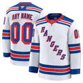 New York Rangers White Away Premium Custom Jersey
