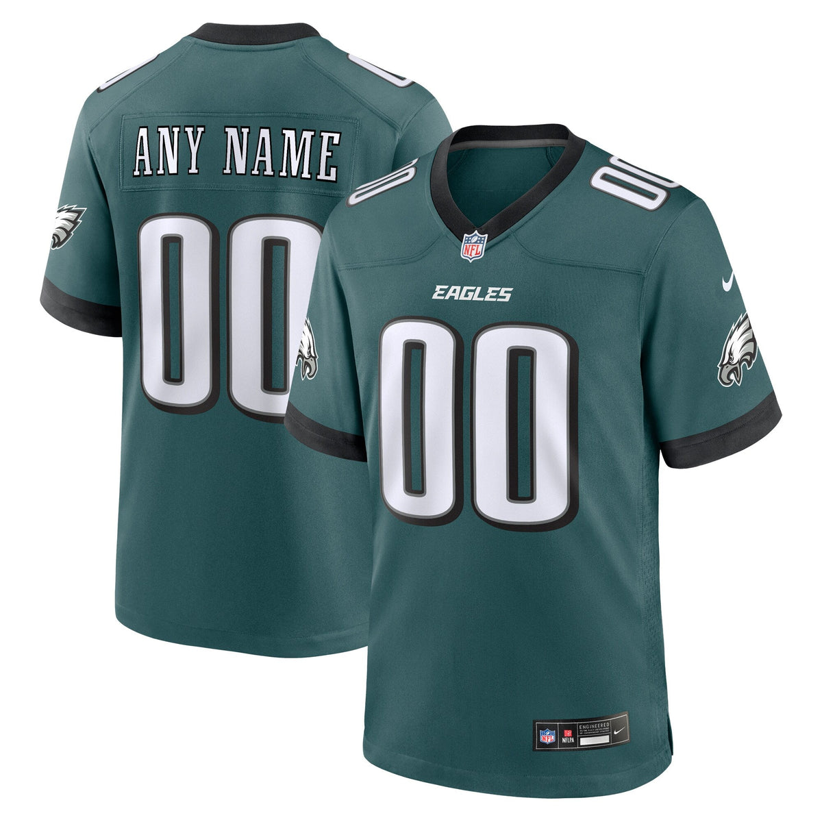 Philadelphia Eagles Midnight Green Custom Game Football Jersey