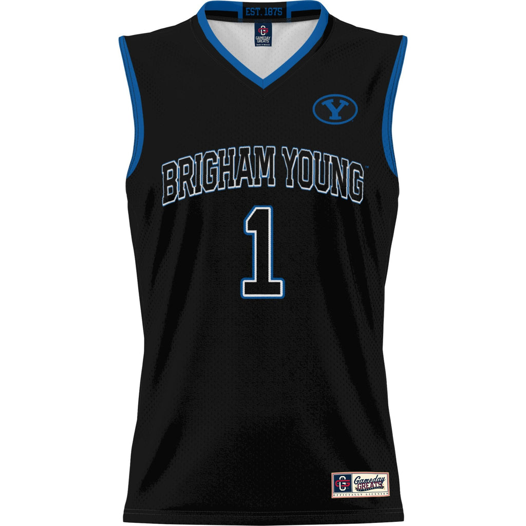 Male #1 Black BYU Cougars Lightweight Basketball Jersey