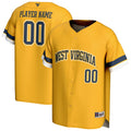 West Virginia Mountaineers NIL Pick-A-Player Lightweight Collegiate Baseball Fashion Jersey - Gold