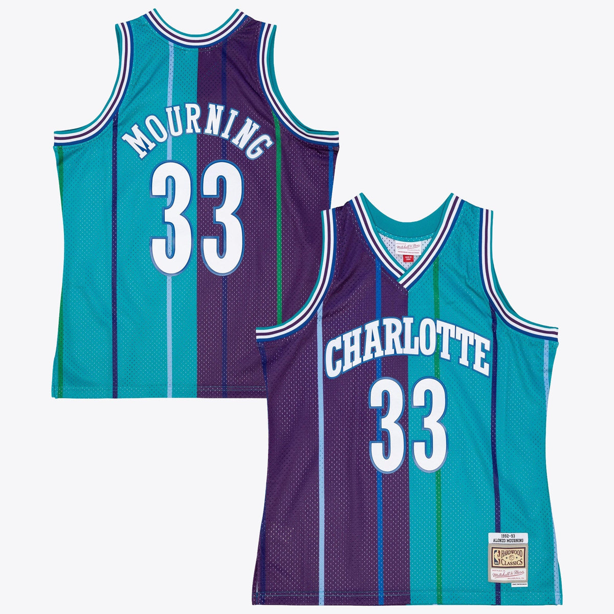 Charlotte Hornets Alonzo Mourning 1994 Split Swingman Jersey