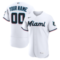 Miami Marlins White Home Custom Baseball Jersey