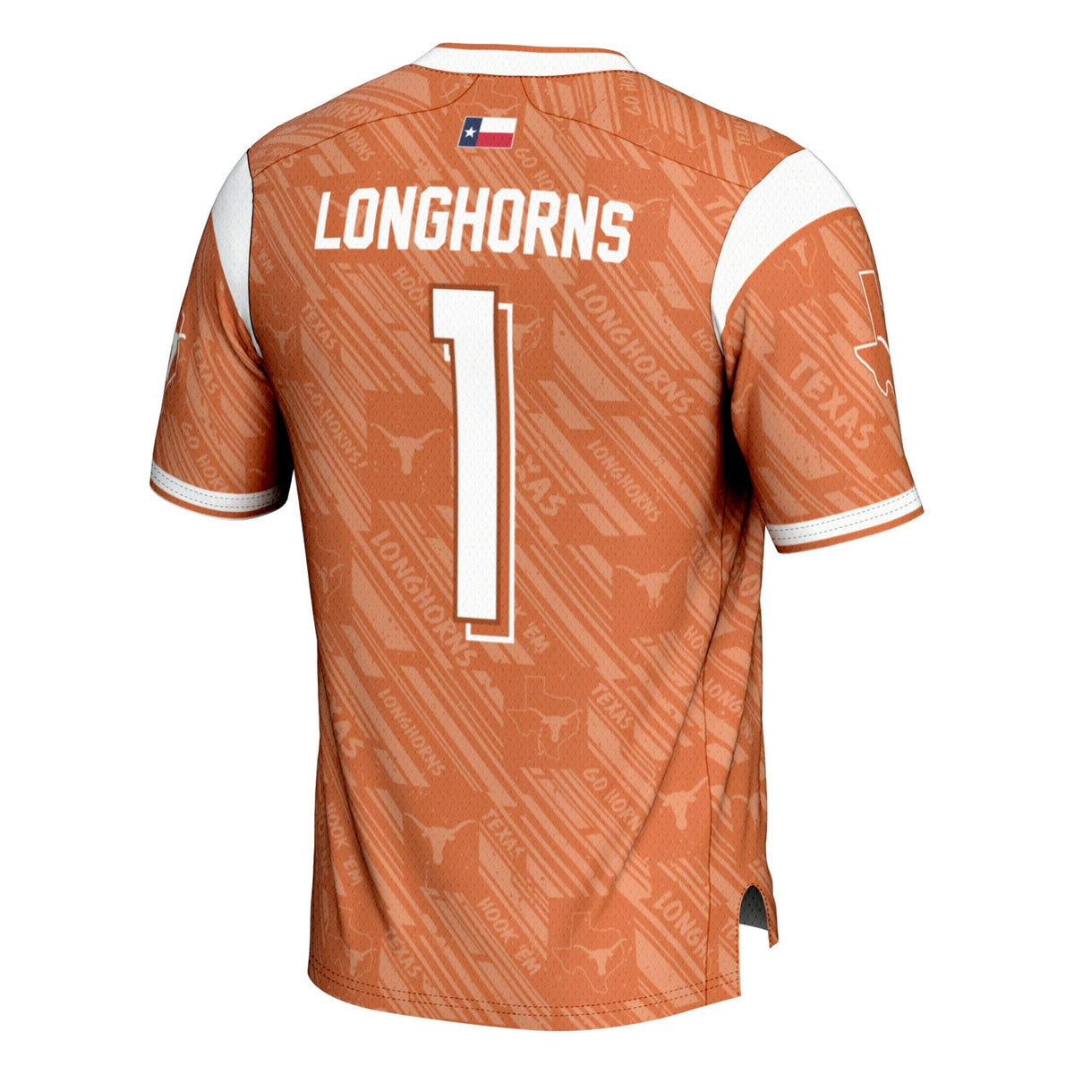 #1 Texas Orange Texas Longhorns Highlight Print Football Fashion Jersey