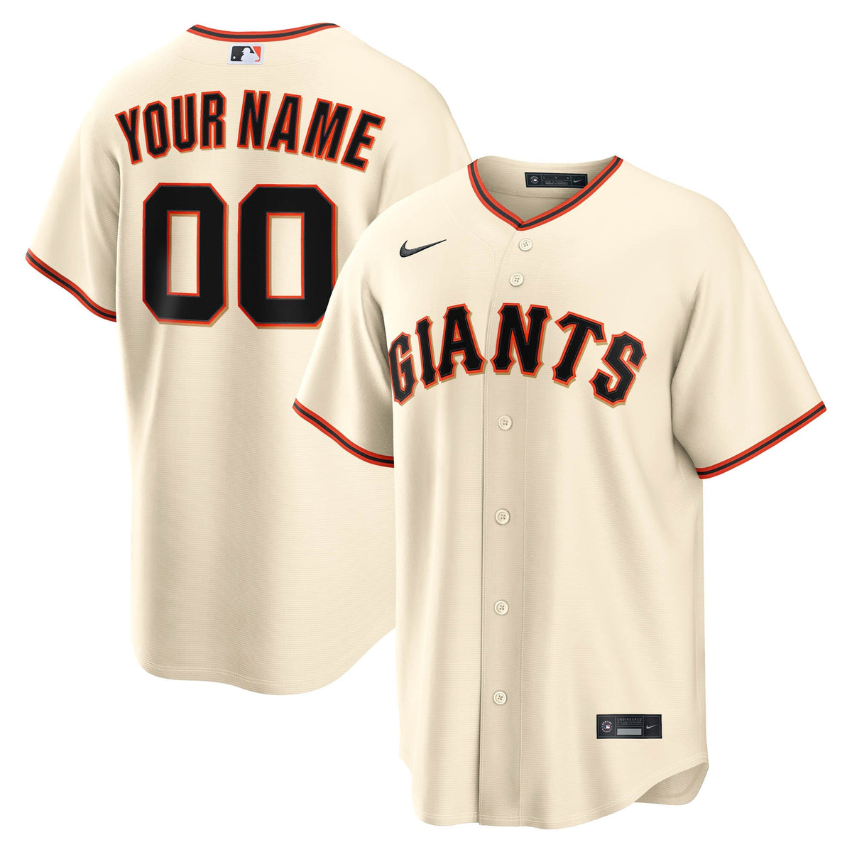 San Francisco Giants Cream Home Replica Custom Baseball Jersey