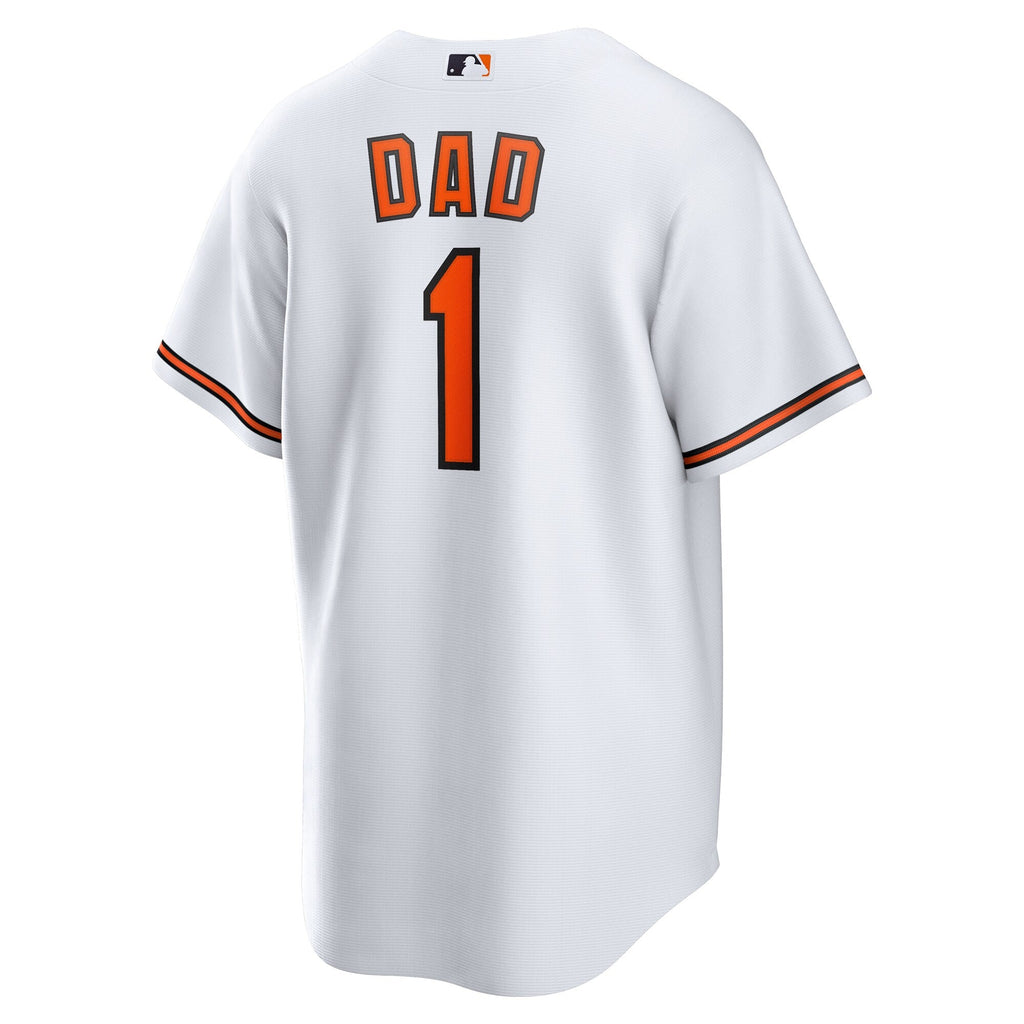 Baltimore Orioles White #1 Dad Home Replica Baseball Jersey