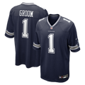 Dallas Cowboys Number 1 Groom Navy Game Football Jersey