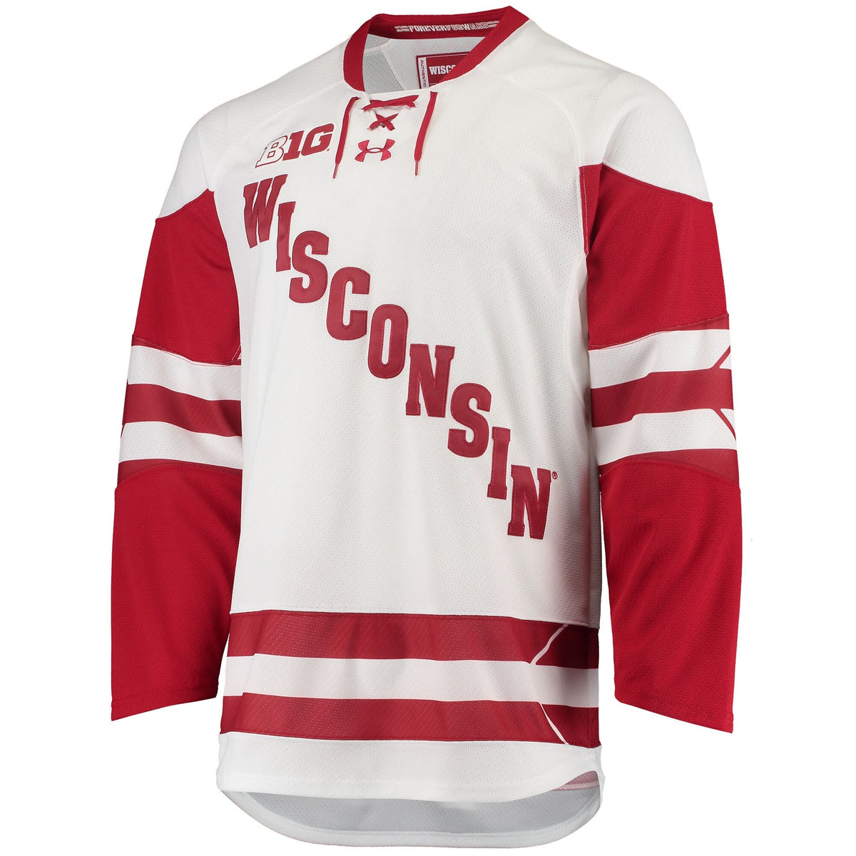 White Wisconsin Badgers UA Replica Hockey Jersey