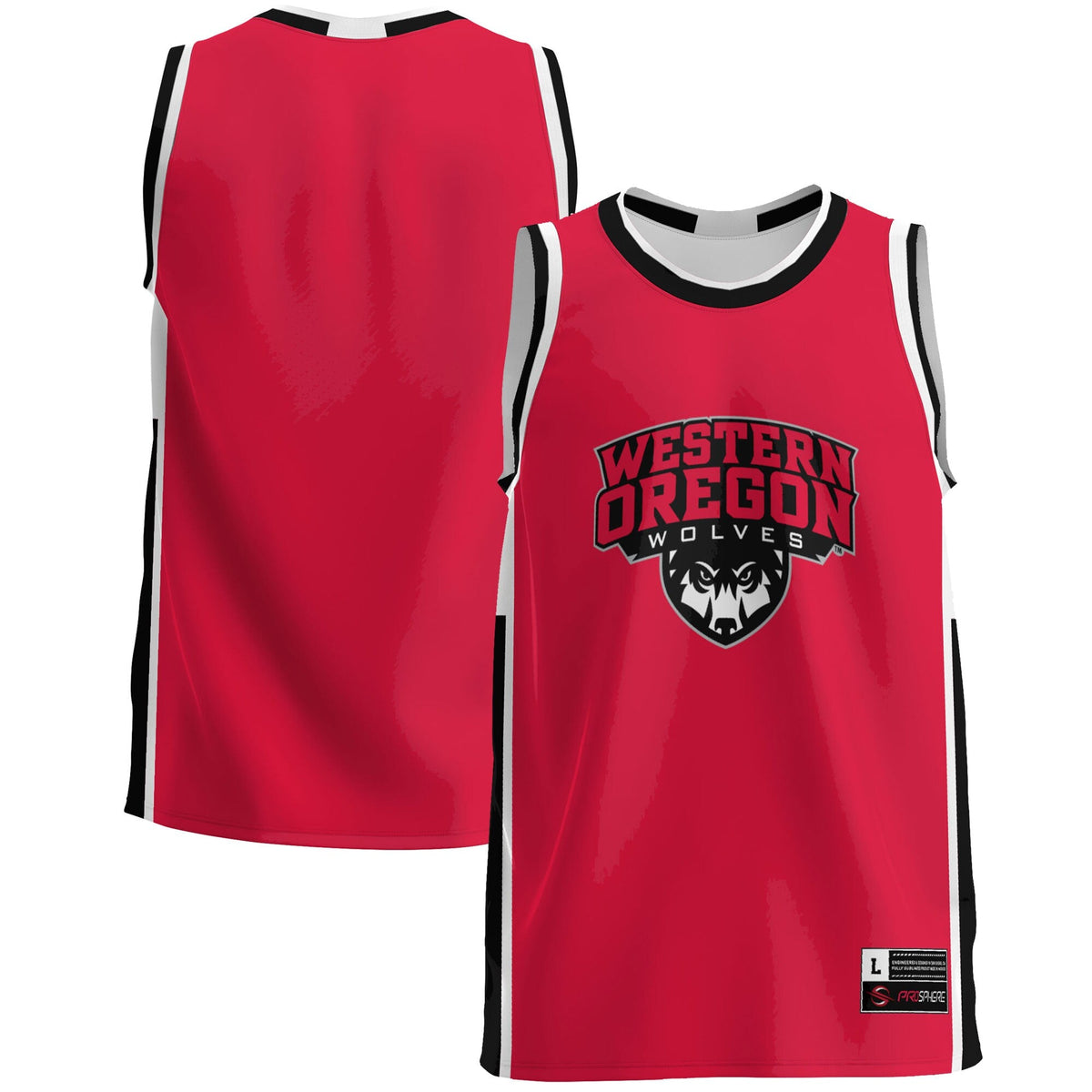 Western Oregon Wolves Lightweight Basketball Jersey - Red
