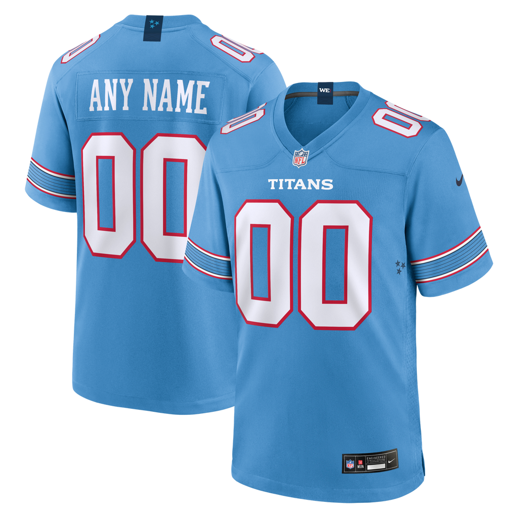 Tennessee Titans Light Blue Game Custom Football Jersey