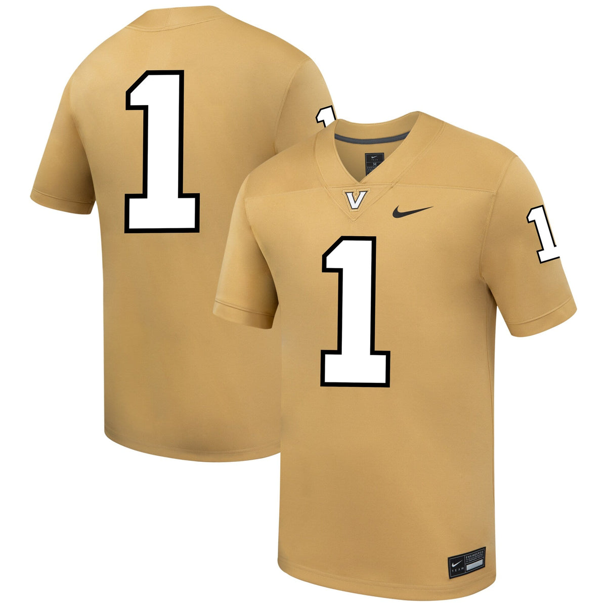 #1 Gold Vanderbilt Commodores Replica Football Jersey