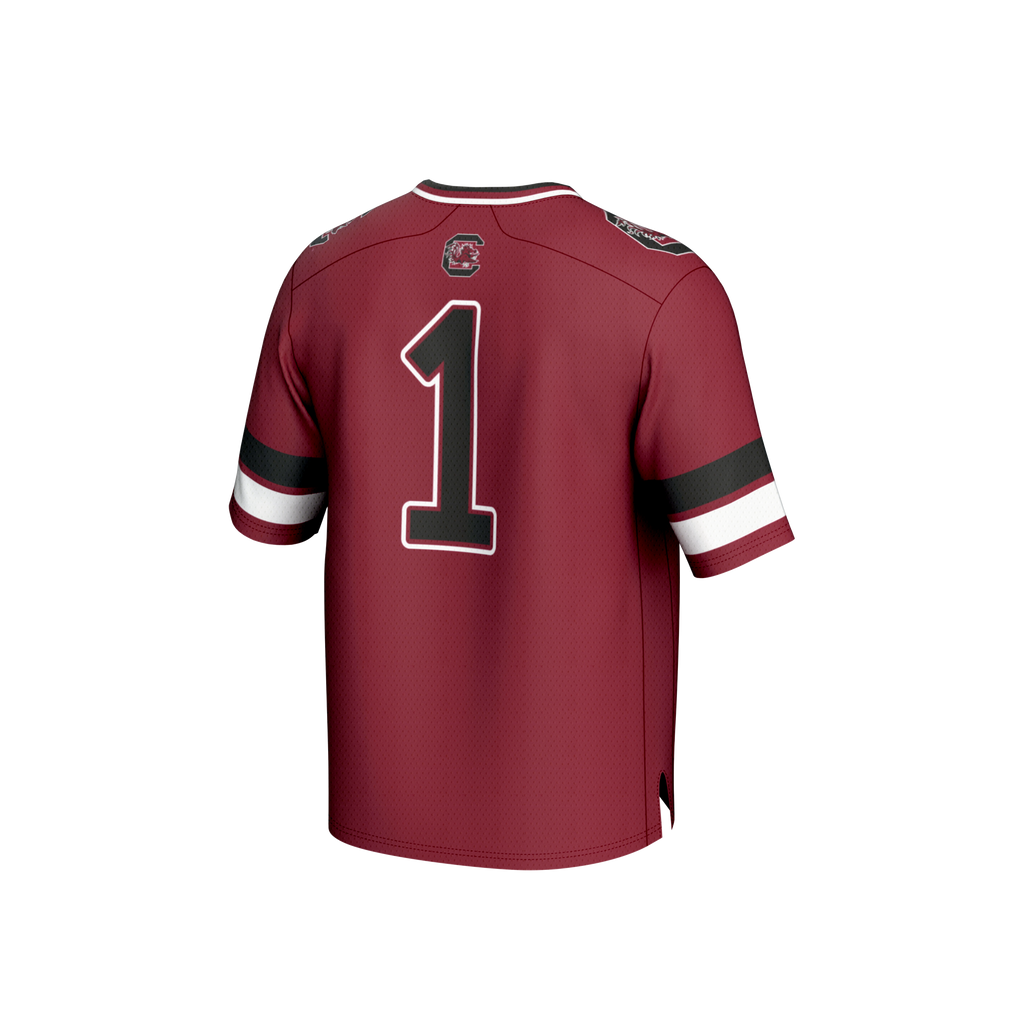 #1 Garnet South Carolina Gamecocks Lightweight Collegiate Football Fashion Jersey