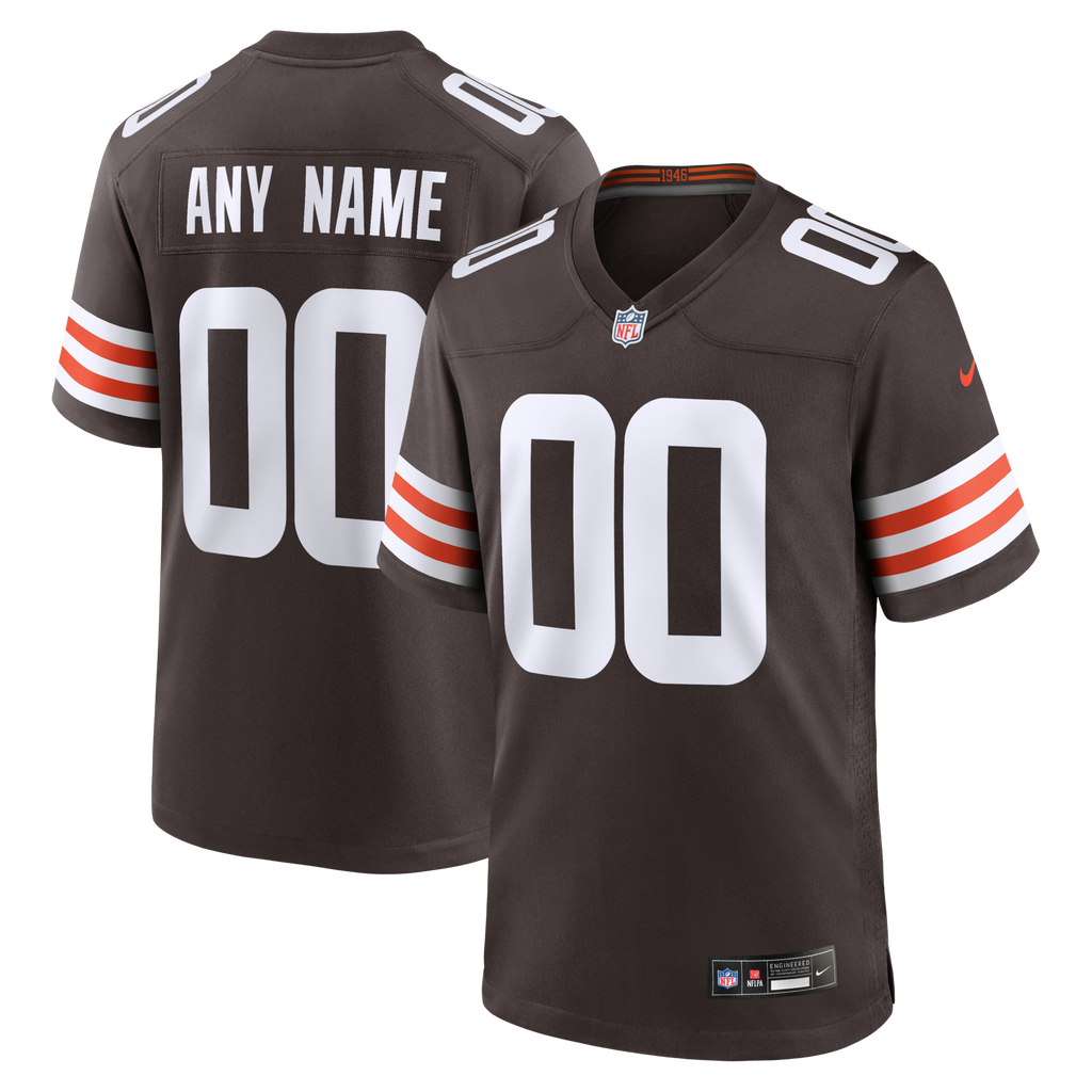 Cleveland Browns Brown Custom Game Football Jersey