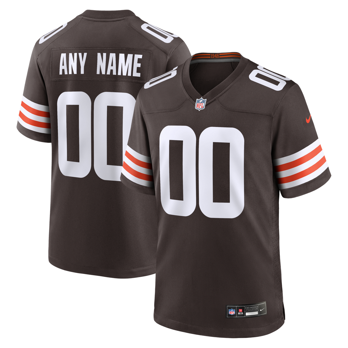 Cleveland Browns Brown Custom Game Football Jersey