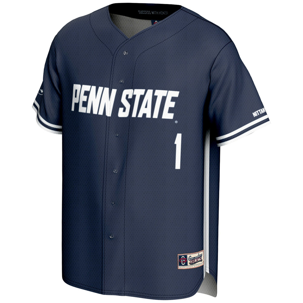 #1 Navy Penn State Nittany Lions Lightweight Baseball Fashion Jersey