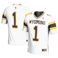 #1 White Wyoming Cowboys Football Jersey