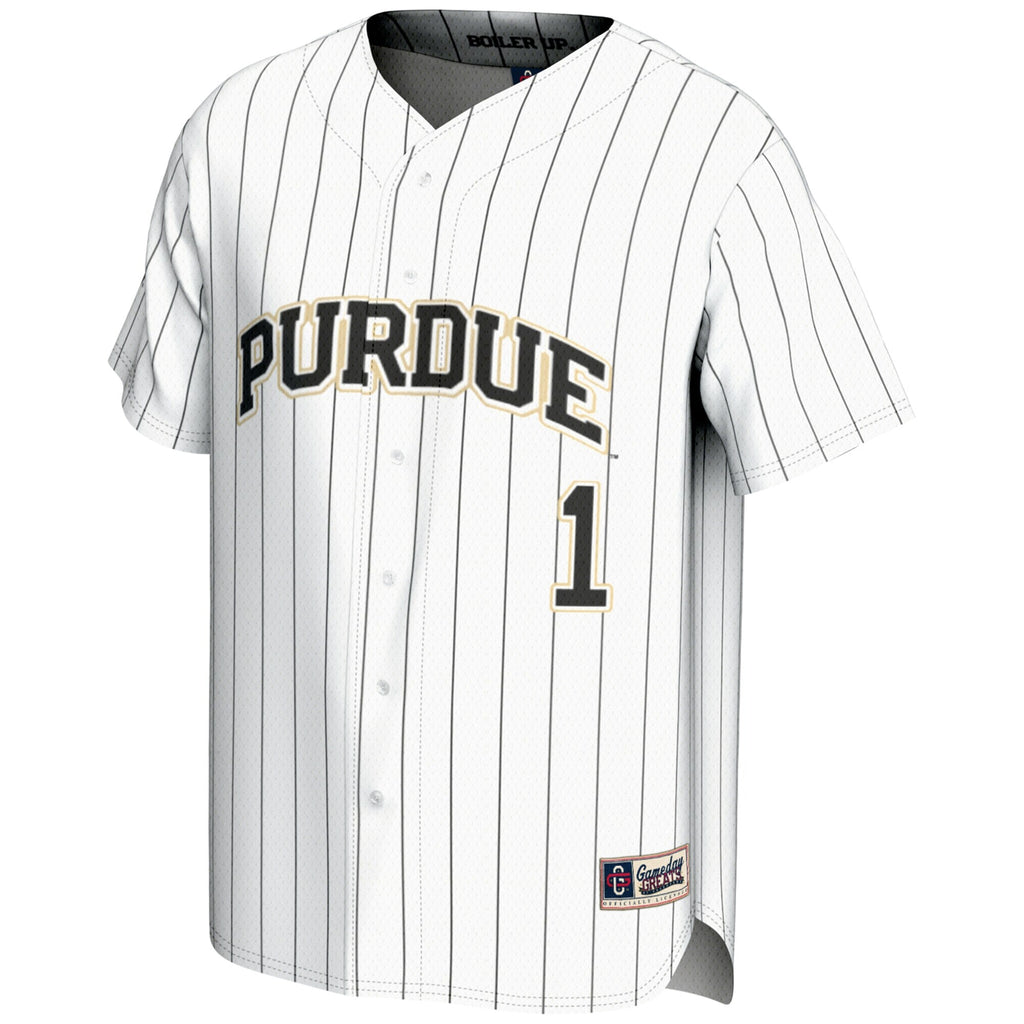 #1 White Purdue Boilermakers Lightweight Baseball Jersey