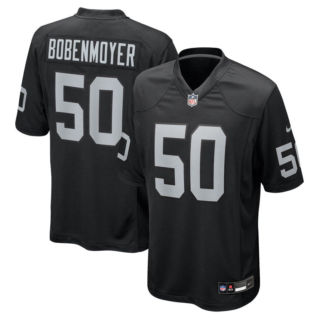 Las Vegas Raiders Jacob Bobenmoyer Black Game Player Football Jersey