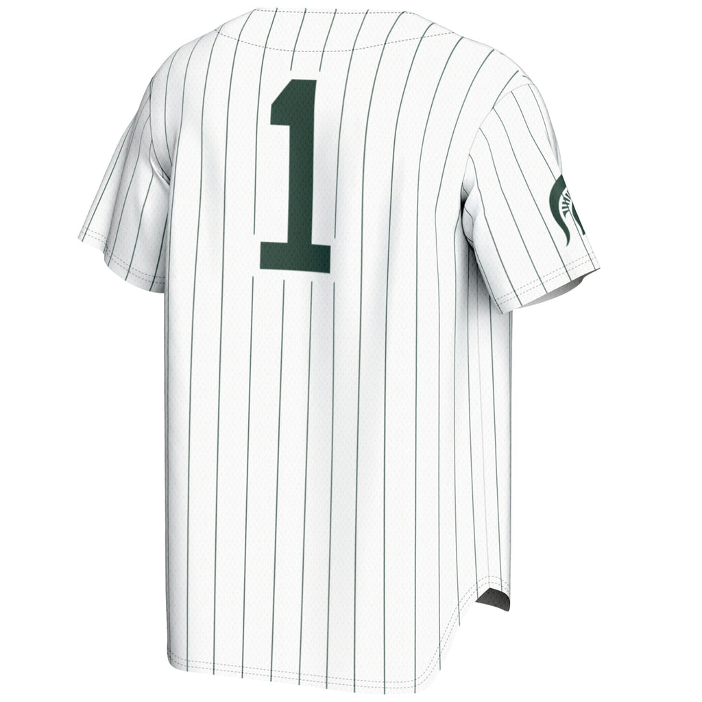 #1 White Michigan State Spartans Lightweight Baseball Jersey