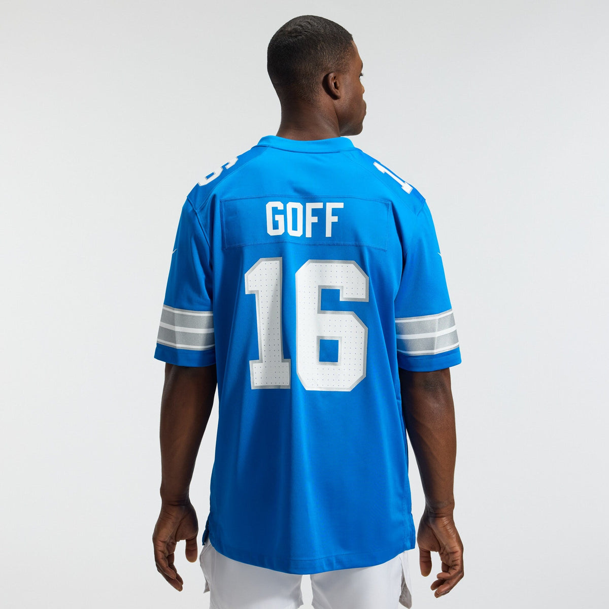 Detroit Lions Jared Goff Blue Game Football Jersey