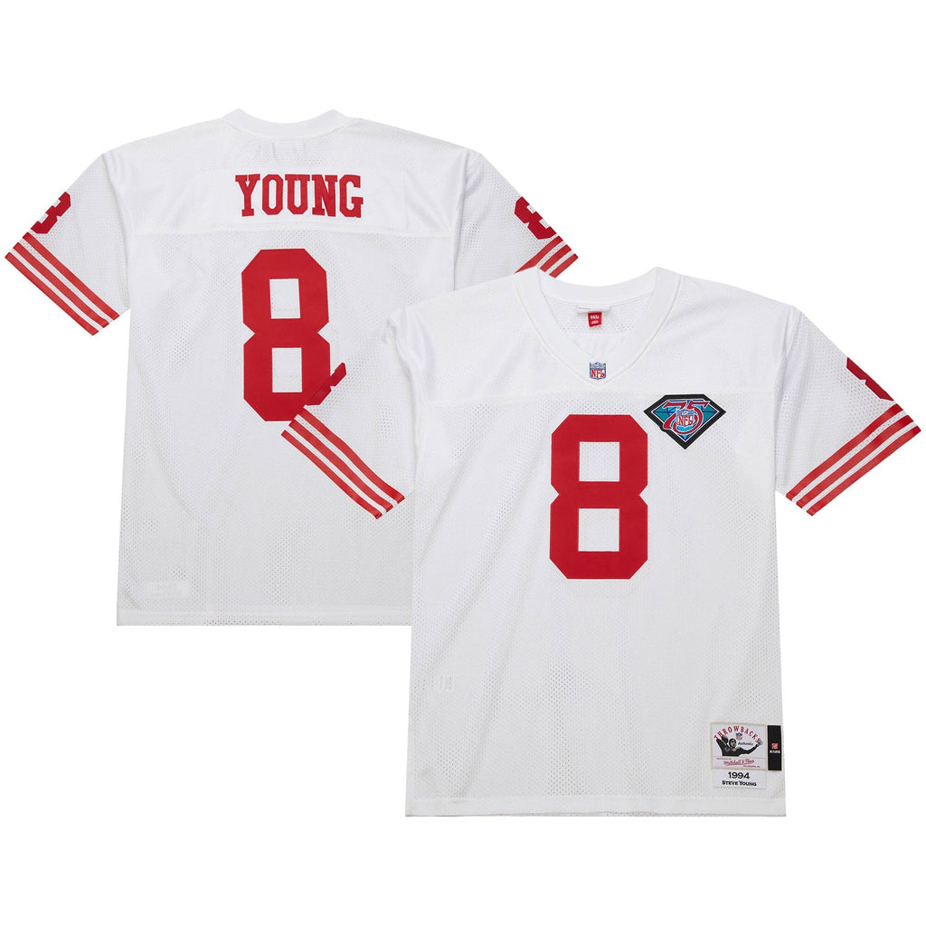 San Francisco 49ers 1994 Steve Young White Throwback Retired Player Football Jersey