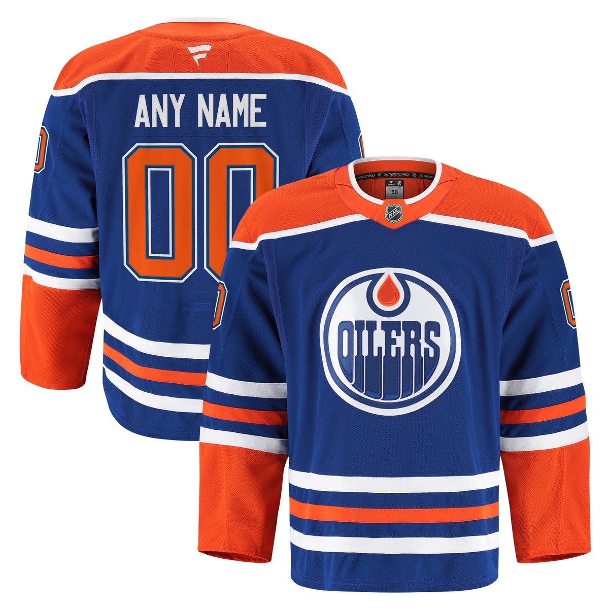 Edmonton Oilers Royal Home Pro Custom Jersey