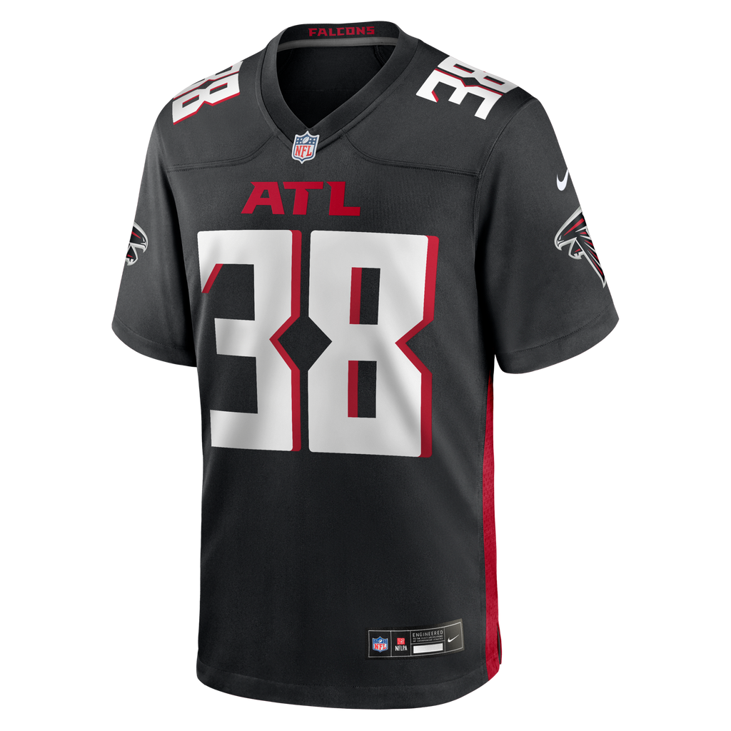 Atlanta Falcons Nathan Carter Black Team Game Football Jersey