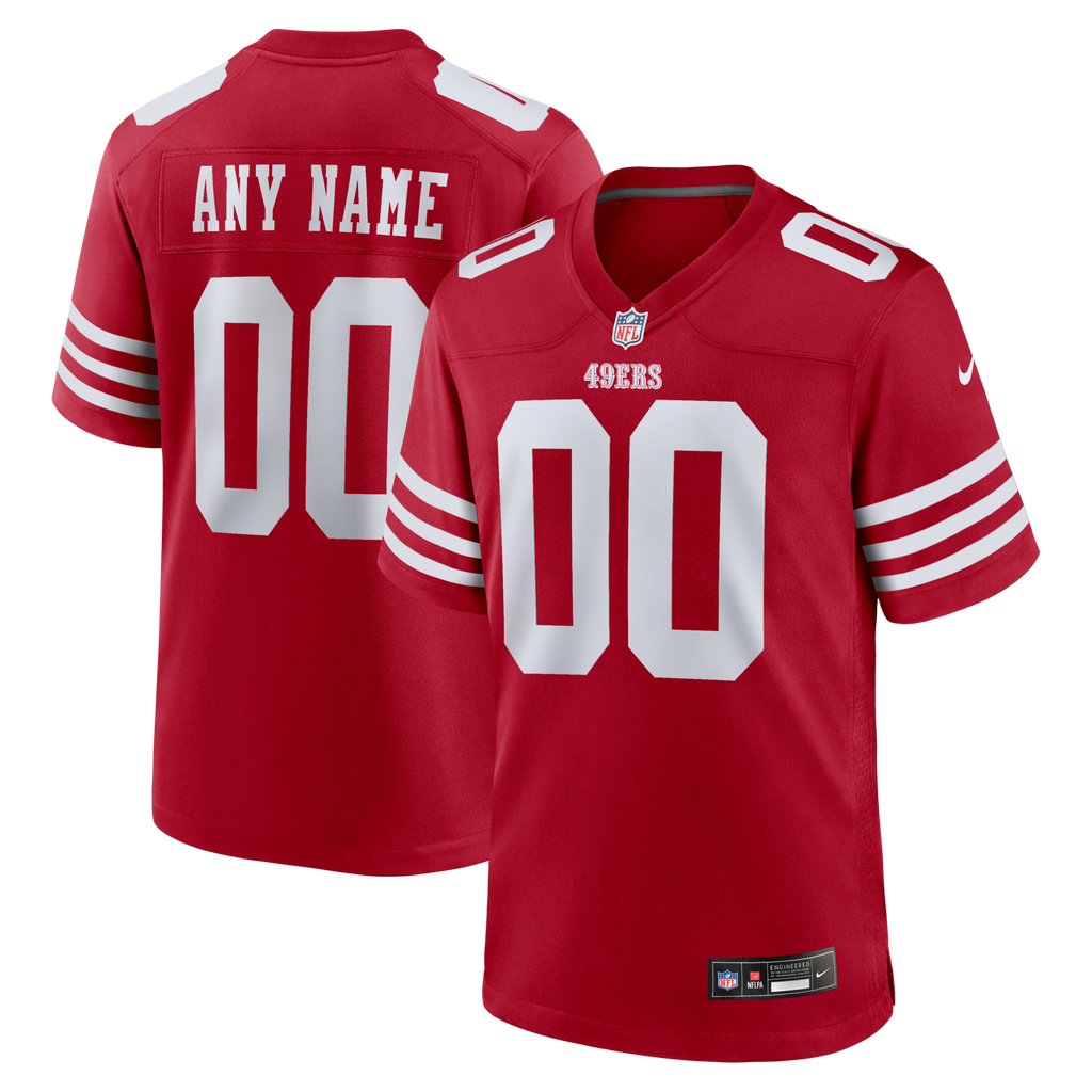 San Francisco 49ers Scarlet Custom Football Jersey