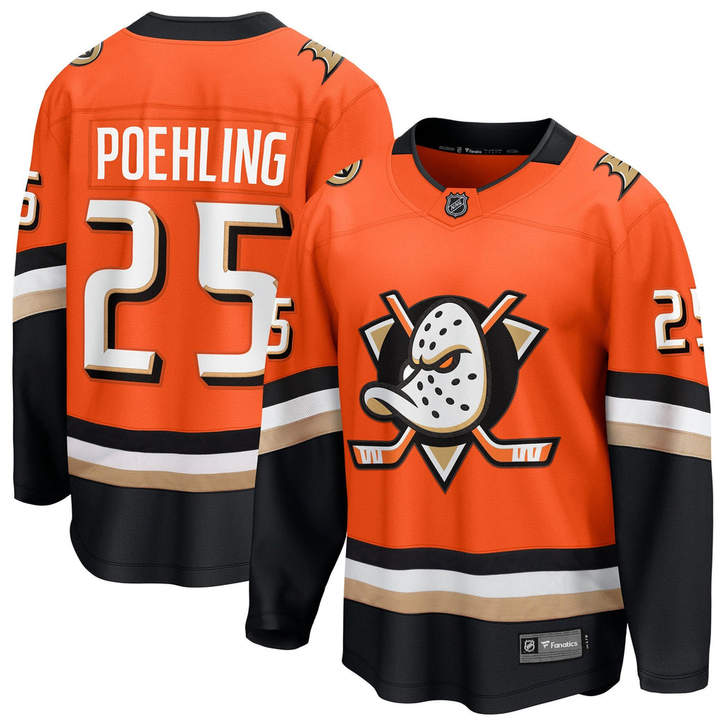 Anaheim Ducks Ryan Poehling Orange Home Breakaway Hockey Jersey