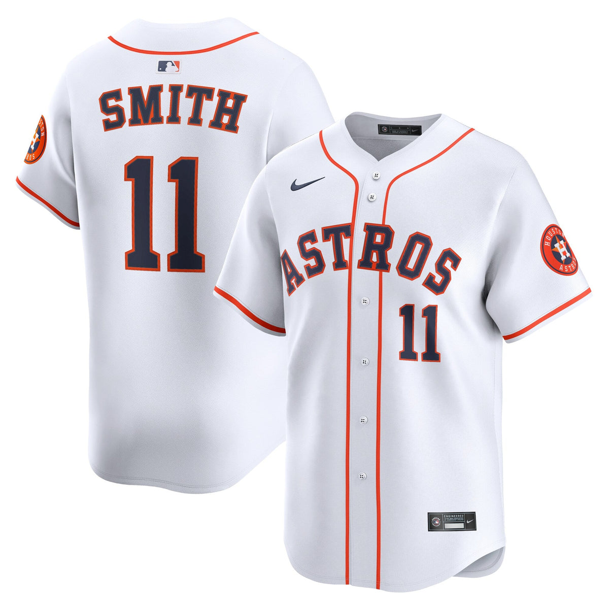 Houston Astros Cam Smith #11 White Home Limited Player Baseball Jersey