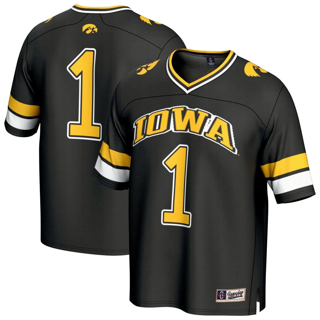 Black Iowa Hawkeyes Lightweight Collegiate Football Fashion Jersey