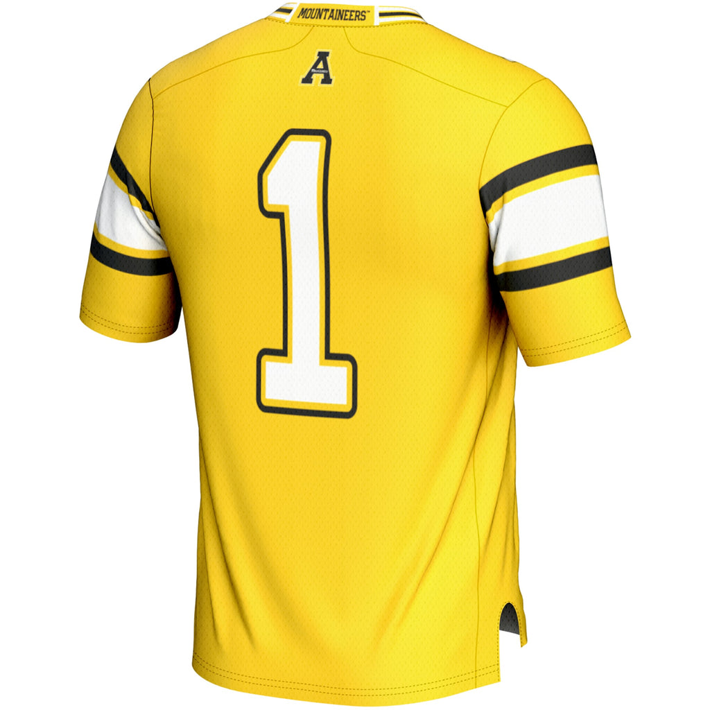 #1 Appalachian State Mountaineers Endzone Football Jersey - Gold