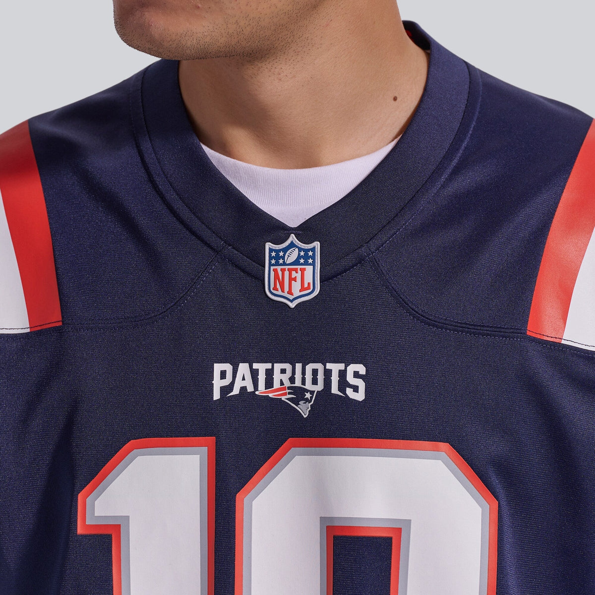 New England Patriots Drake Maye Navy Player Game Football Jersey