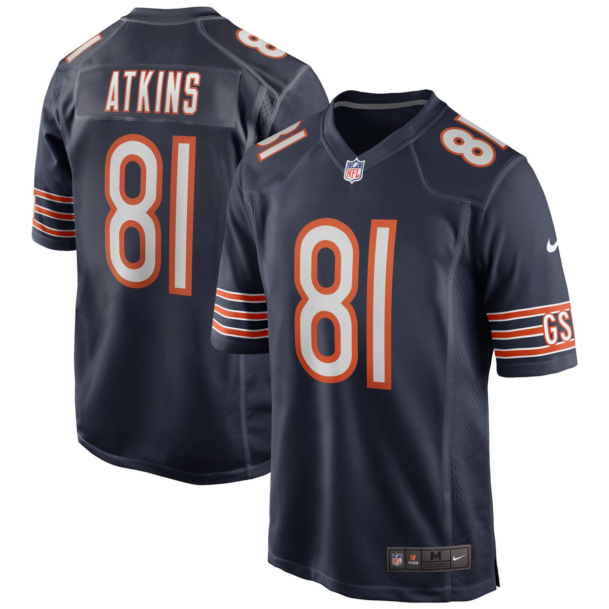 Chicago Bears Doug Atkins Navy Game Retired Player Football Jersey