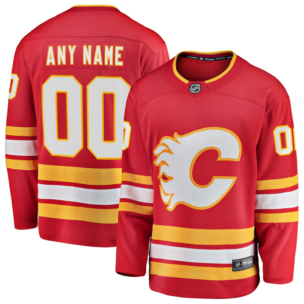 Calgary Flames Red Home Breakaway Custom Hockey Jersey