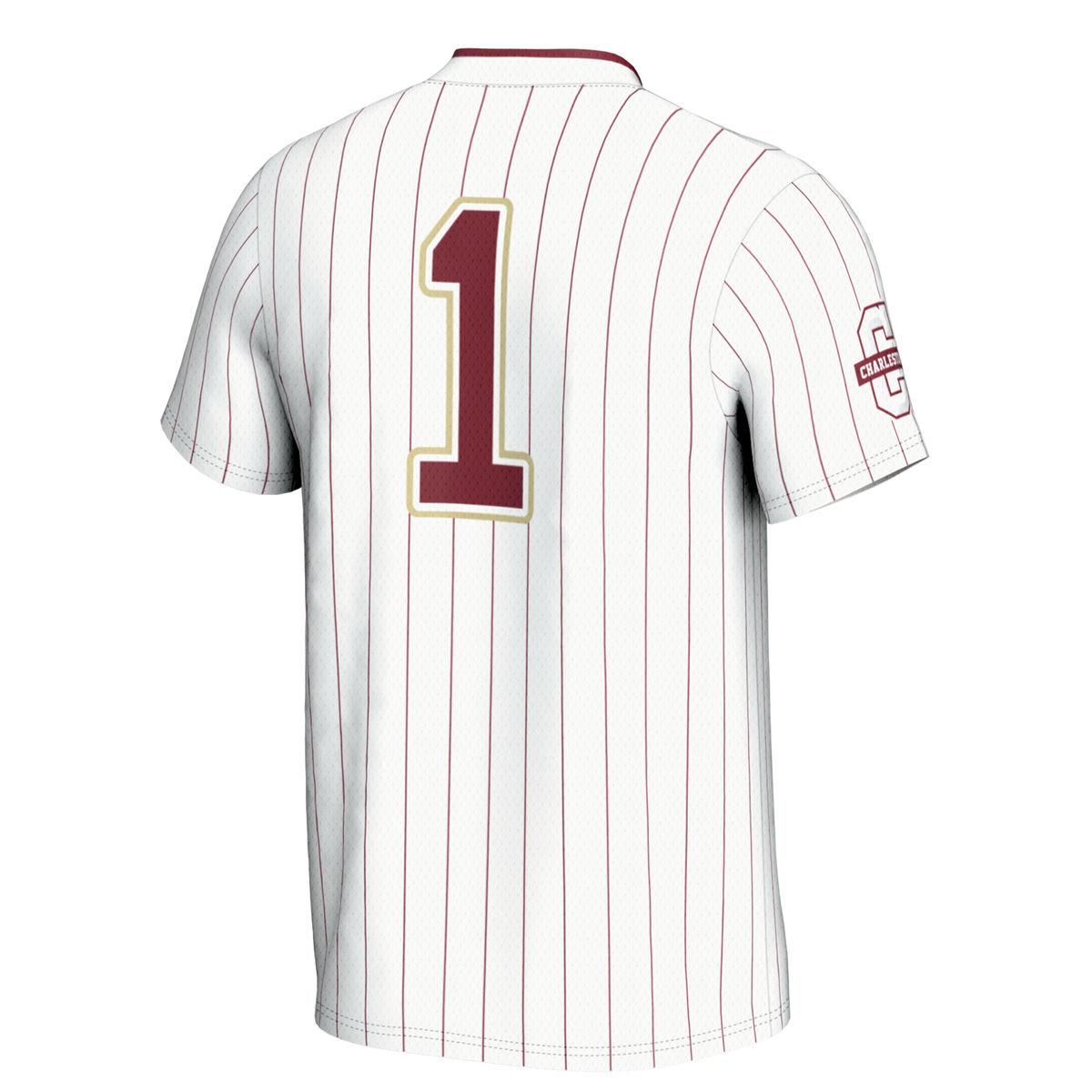 #1 Charleston Cougars Lightweight Softball Jersey - White