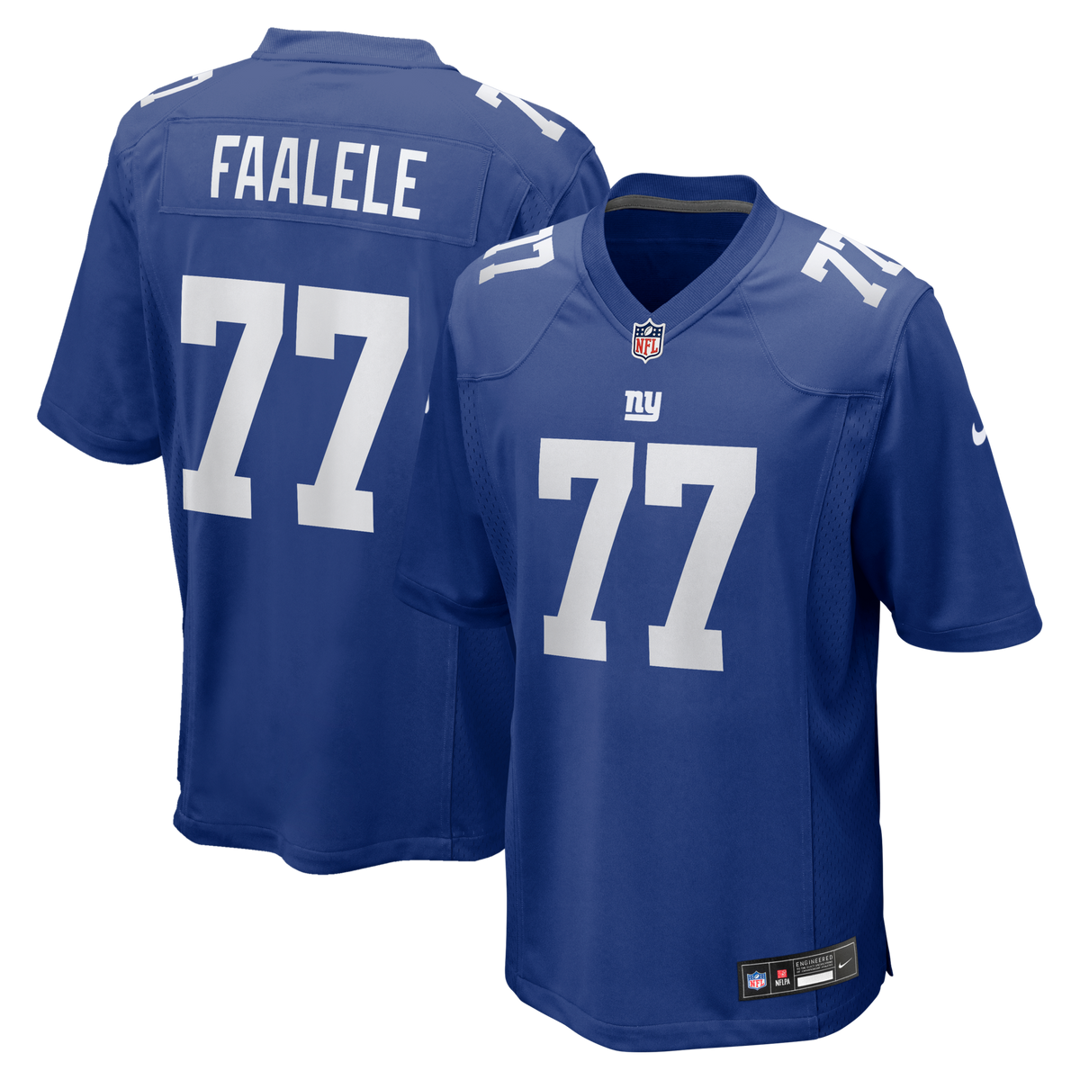 New York Giants Daniel Faalele Royal Team Game Football Jersey