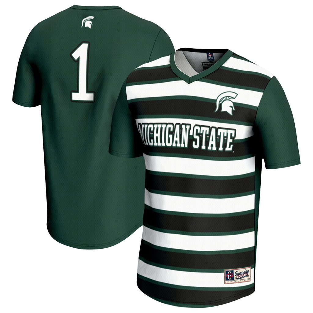 #1 Michigan State Spartans Lightweight Soccer Fashion Jersey - Green