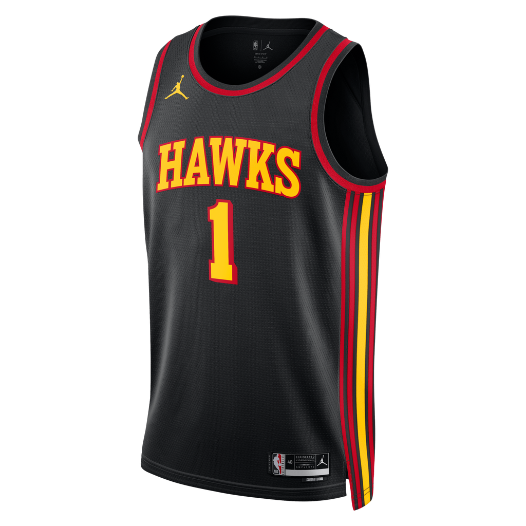 Atlanta Hawks Statement Edition Swingman Jersey - Black - Jalen Johnson