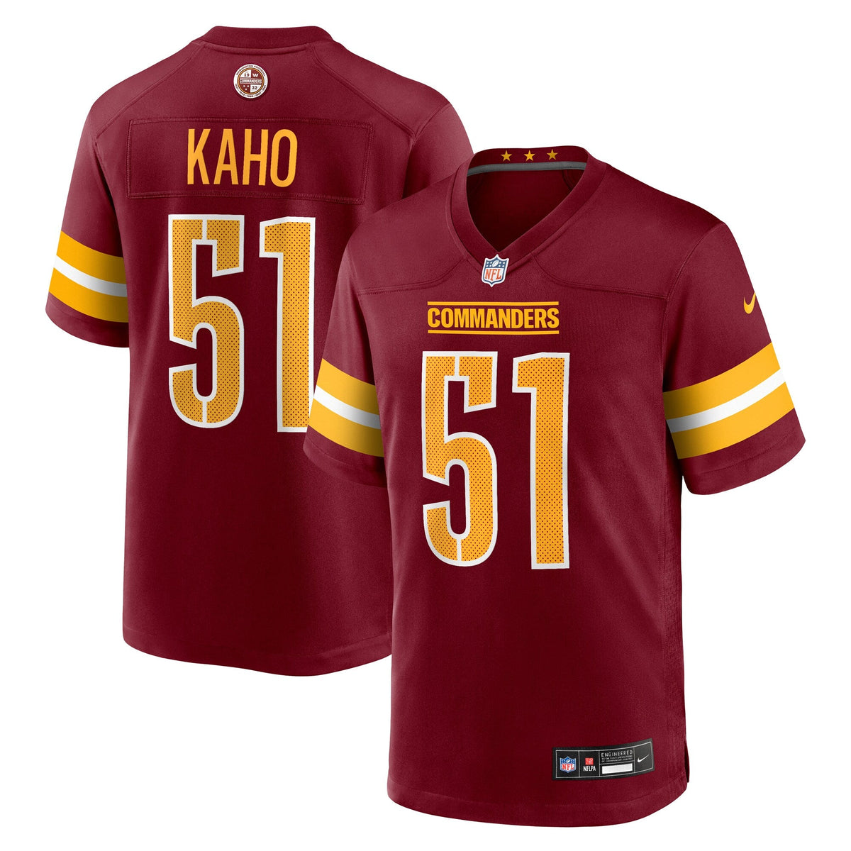 Washington Commanders Ale Kaho Burgundy Team Game Football Jersey