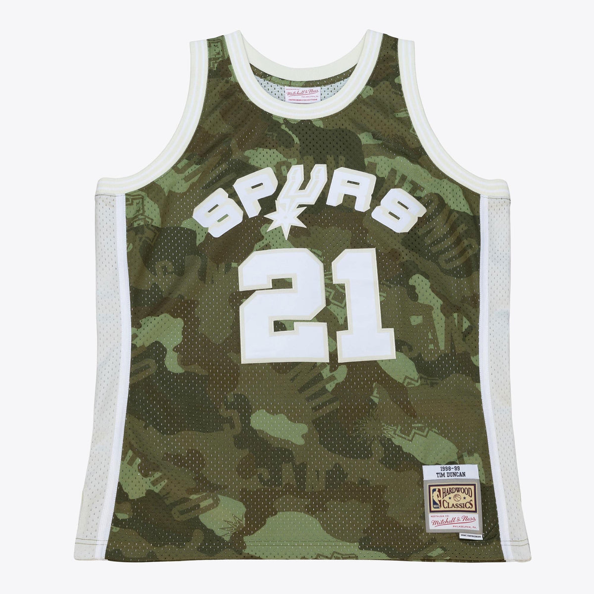 San Antonio Spurs Tim Duncan 1998 Ghost Camo Swingman Jersey - Green