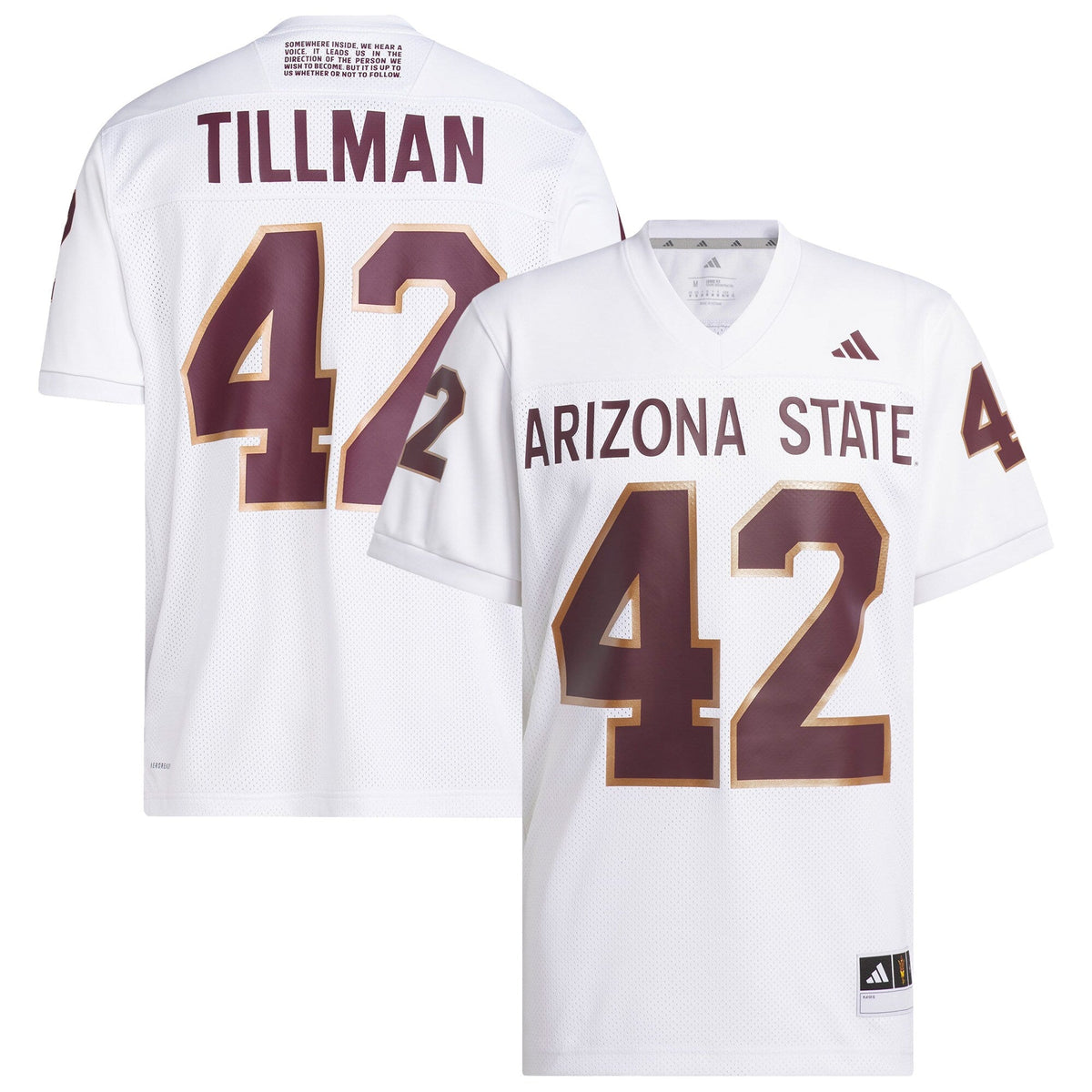 Pat Tillman #42 White Arizona State Sun Devils Away Icon Premier Football Jersey
