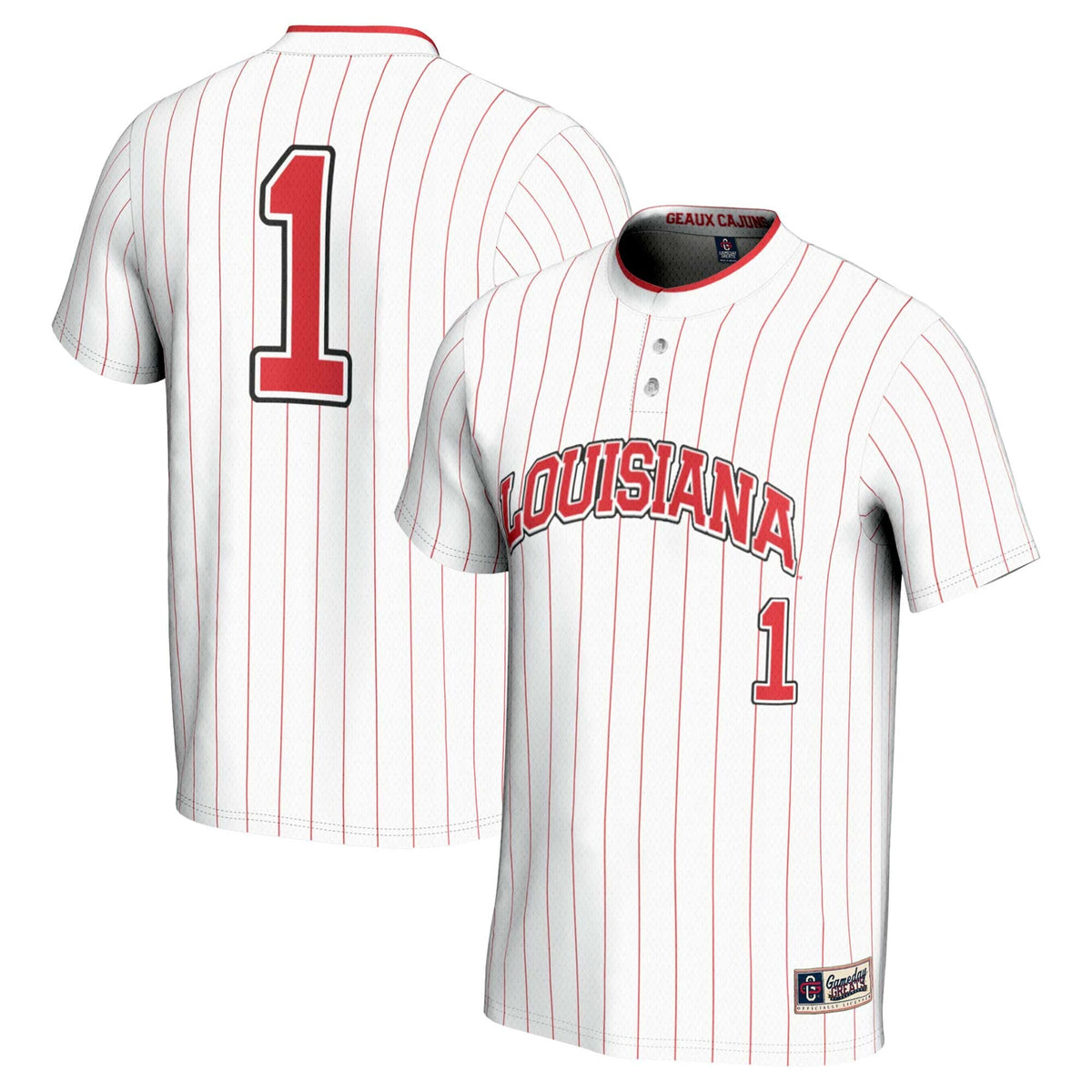 #1 Louisiana Ragin' Cajuns Lightweight Softball Jersey - White