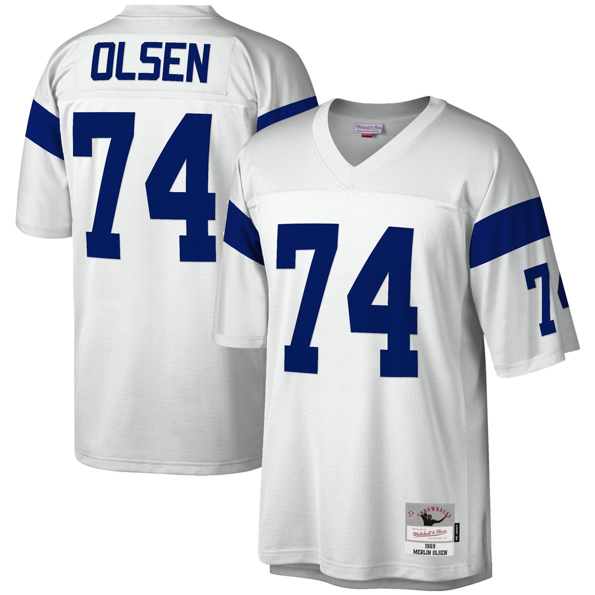 Los Angeles Rams Merlin Olsen White Legacy Replica Football Jersey