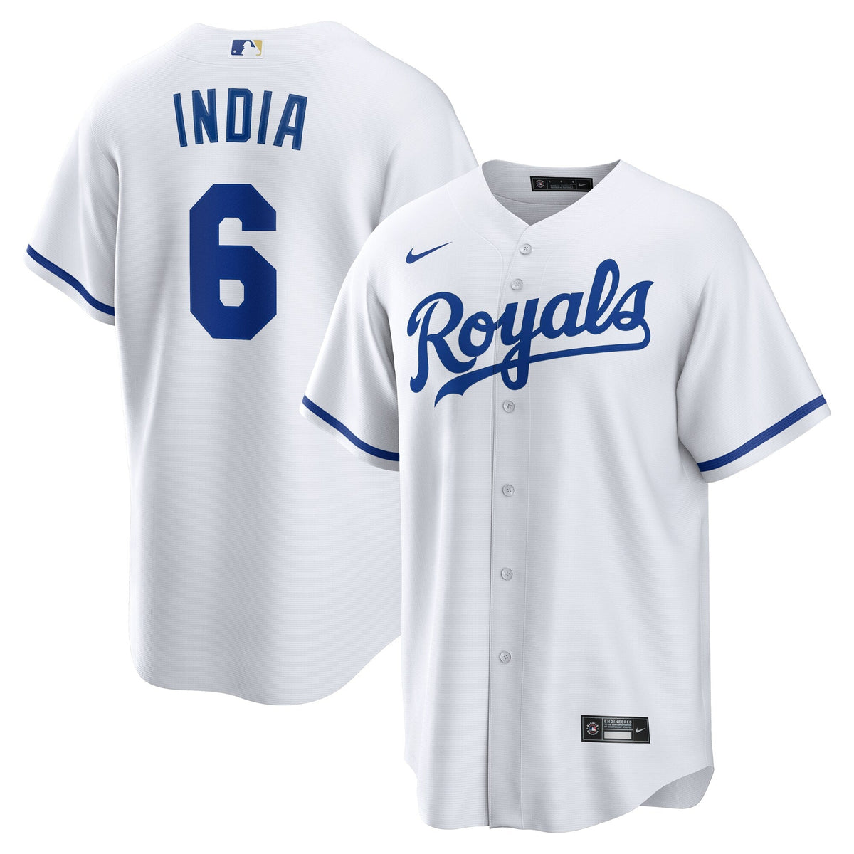 Kansas City Royals Jonathan India White Home Replica Player Baseball Jersey