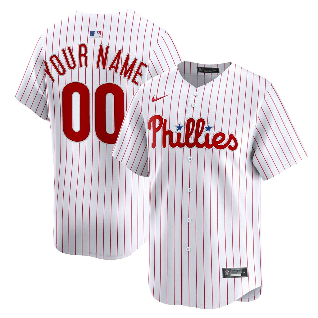 Philadelphia Phillies White Home Limited Custom Baseball Jersey