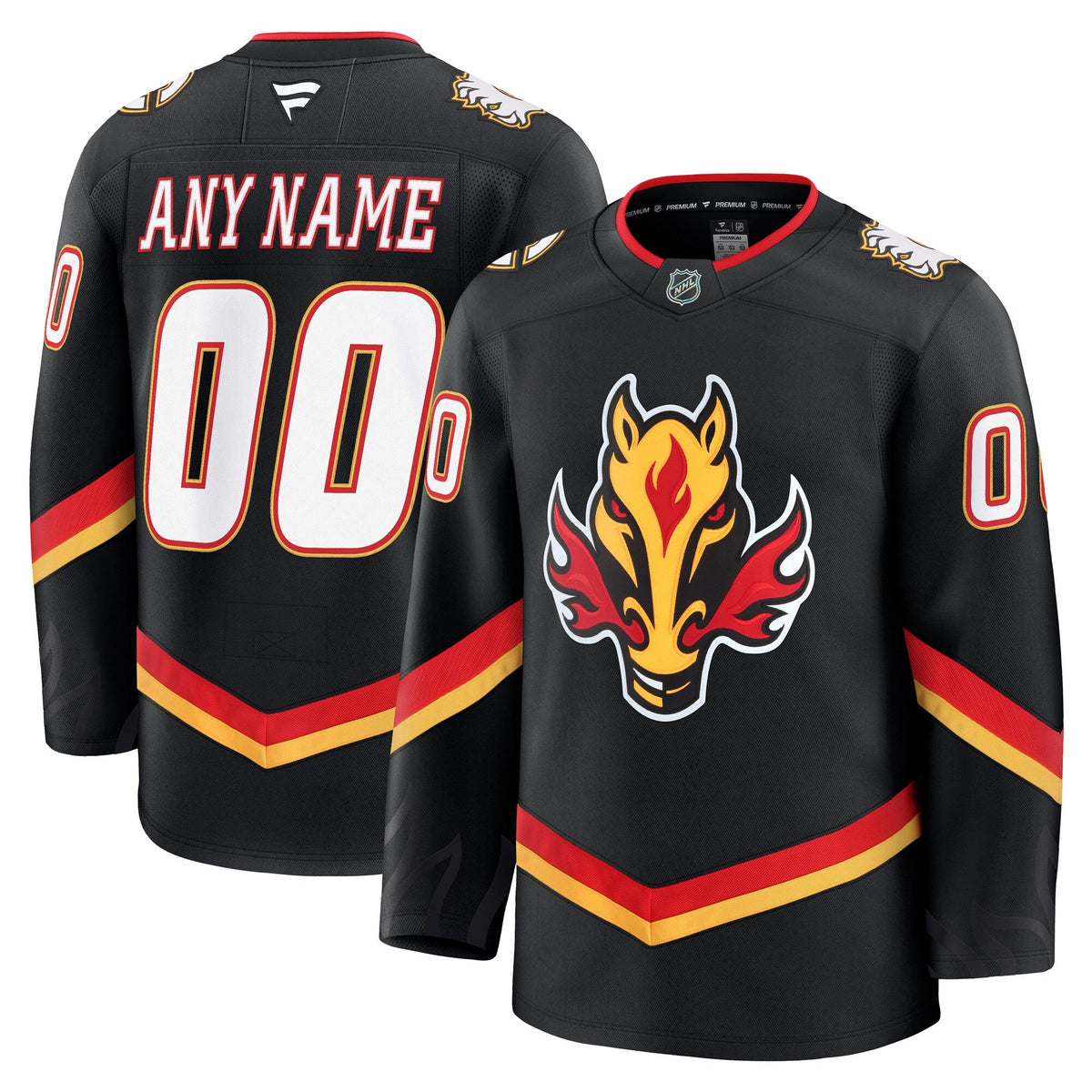 Calgary Flames Black Alternate Premium Custom Jersey