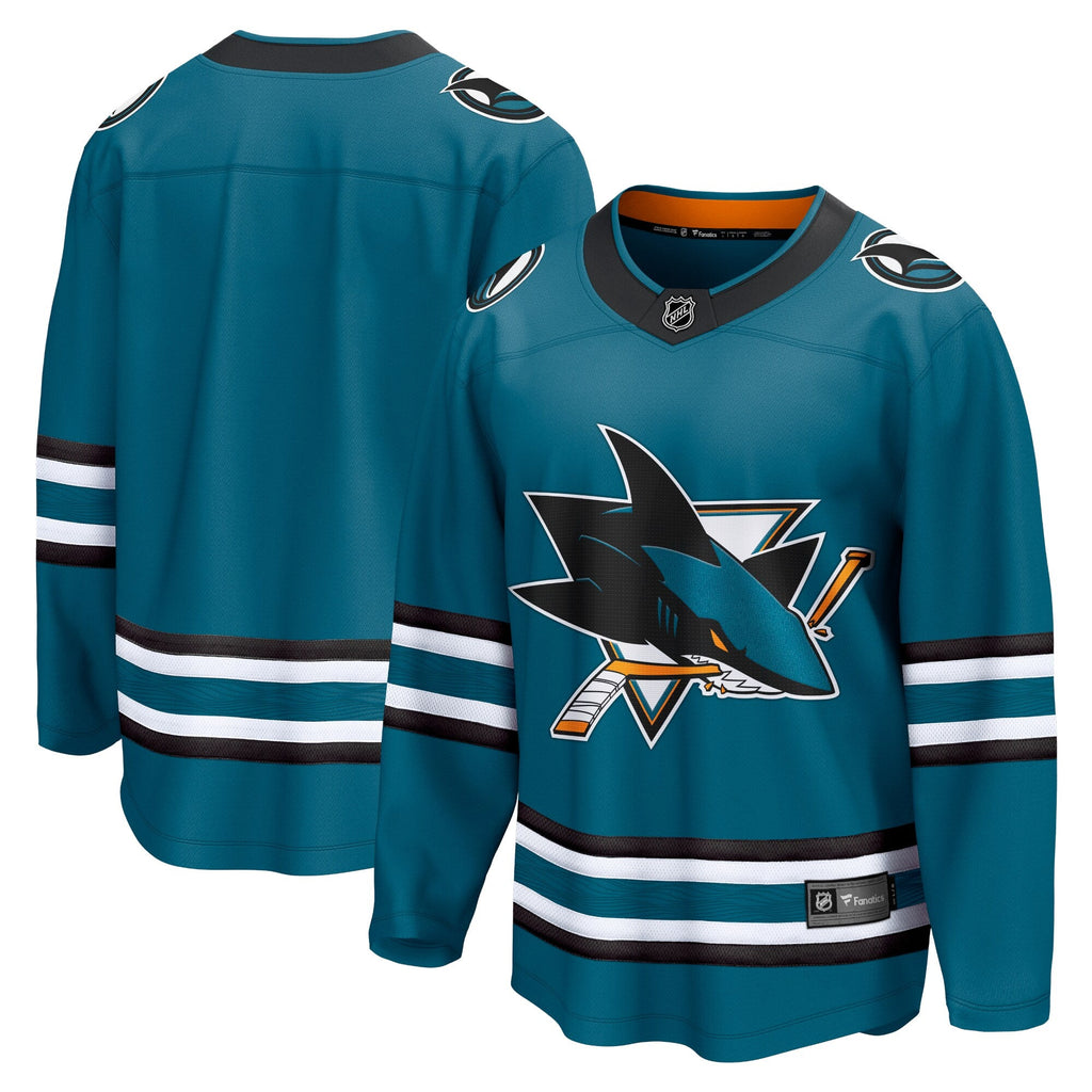 San Jose Sharks Teal Home Breakaway Hockey Jersey