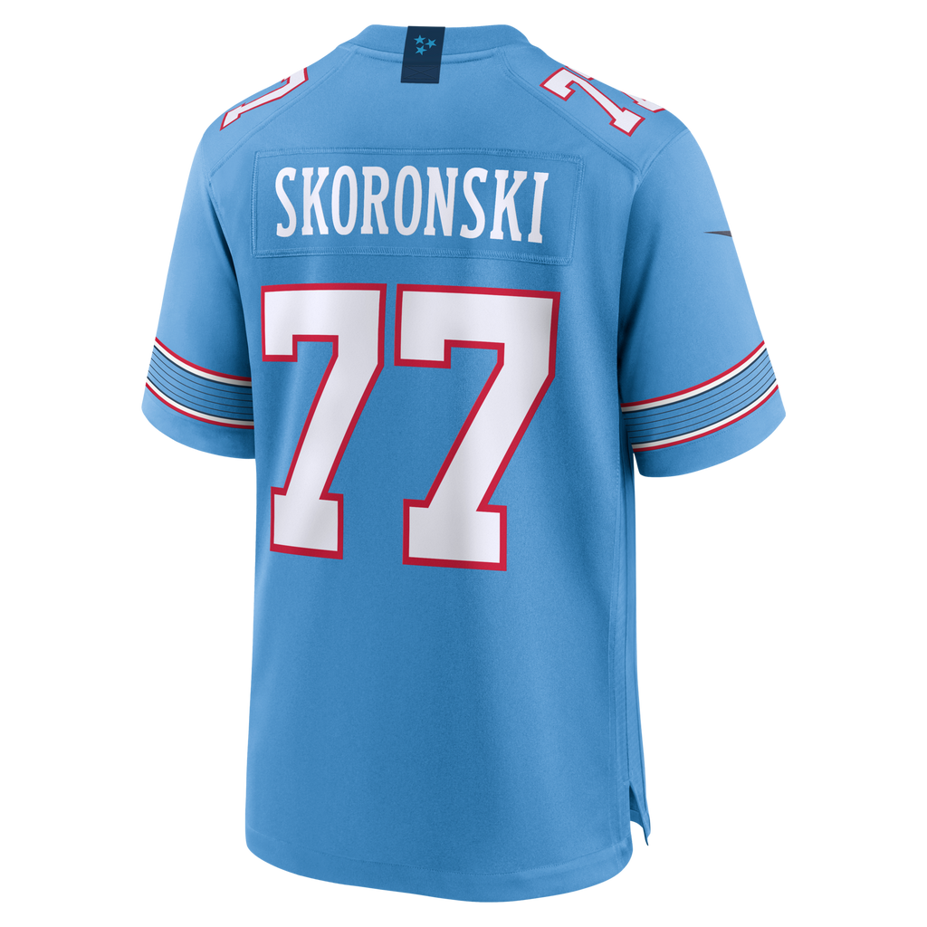 Tennessee Titans Peter Skoronski Light Blue Game Football Jersey