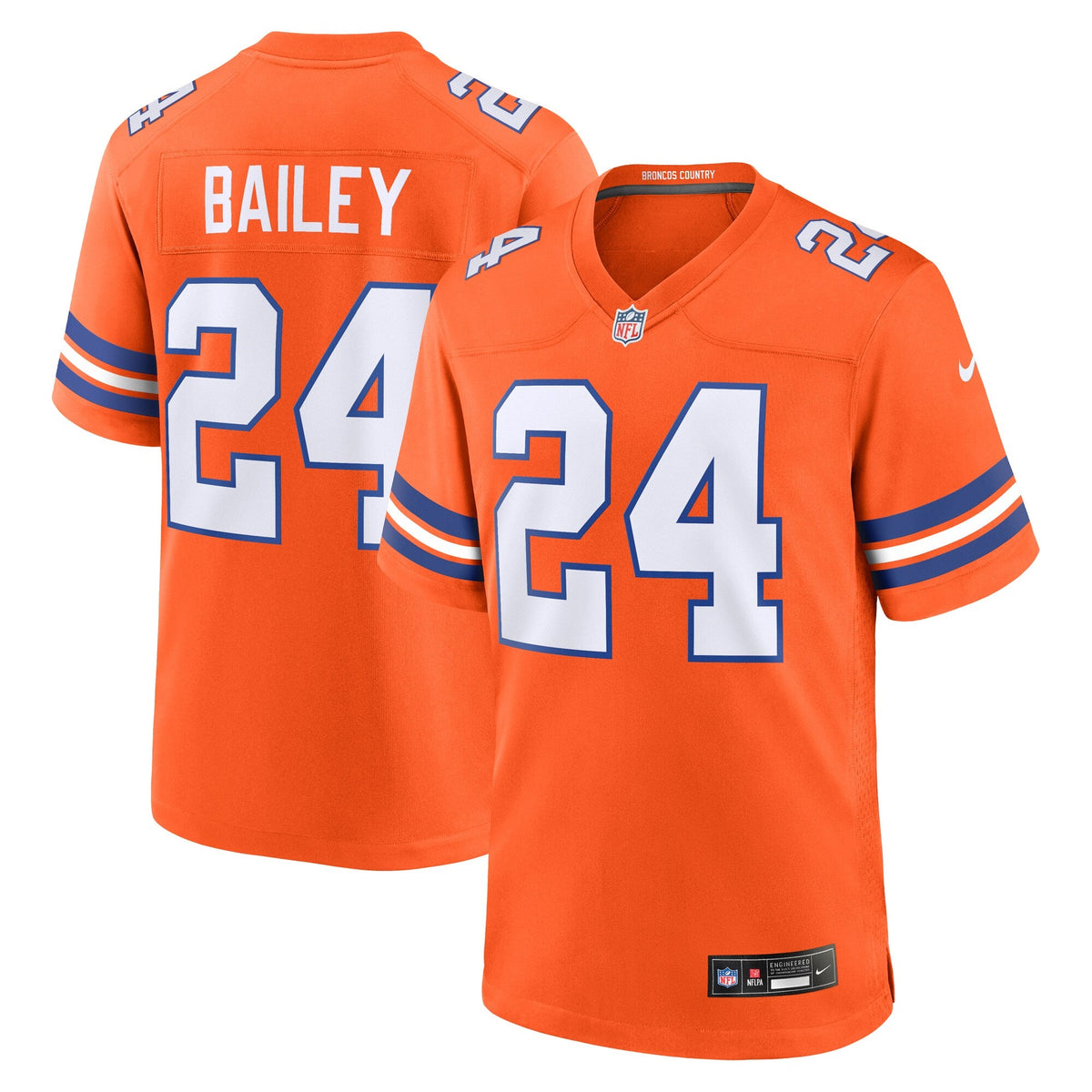 Denver Broncos Champ Bailey Orange Retired Player Alternate Game Football Jersey