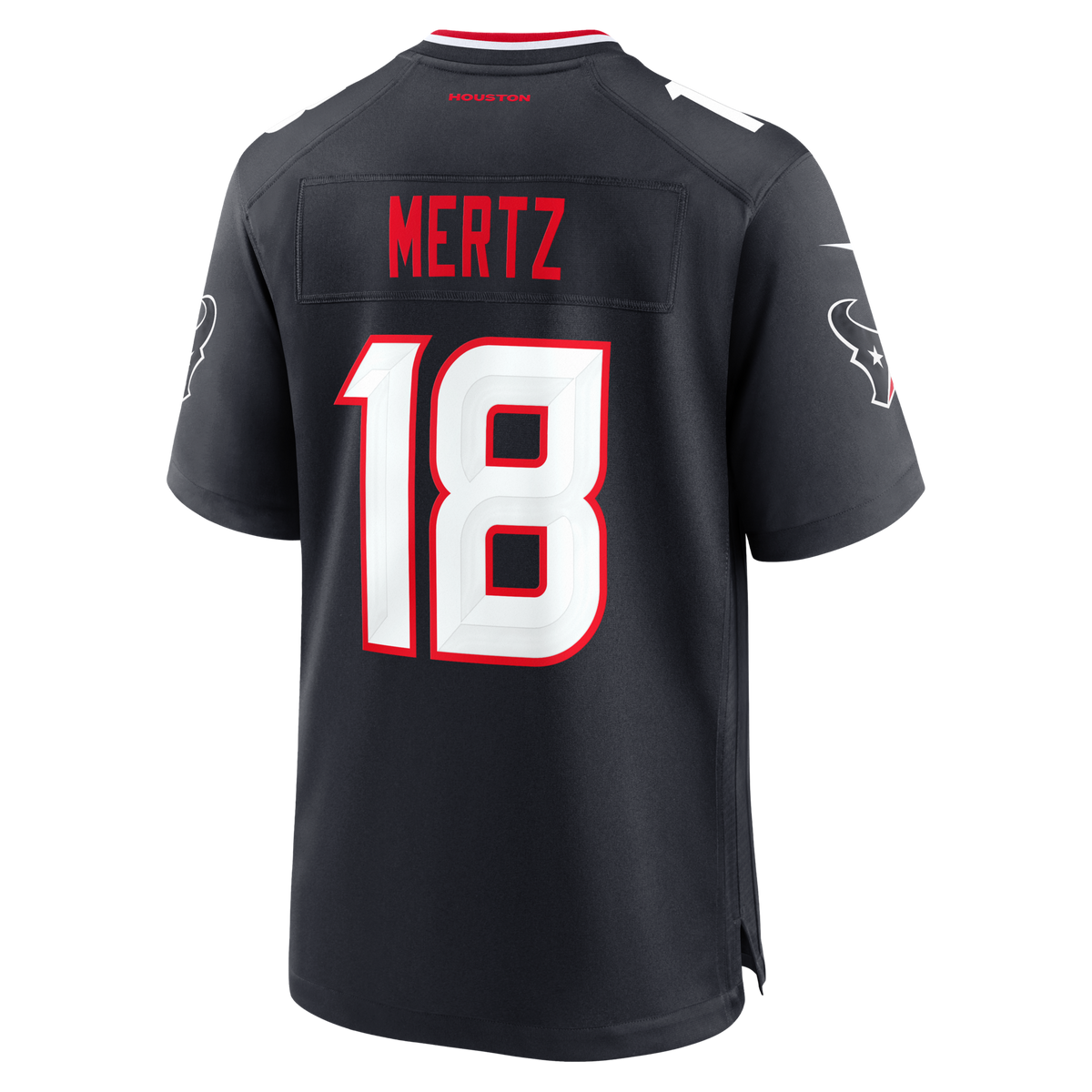 Houston Texans Graham Mertz Navy Team Game Football Jersey